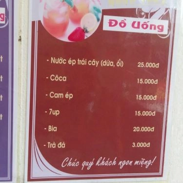 Thực đơn- Quán Ăn Quán Thúy - Bún Cá & Bánh Đa Cá Rô Đồng