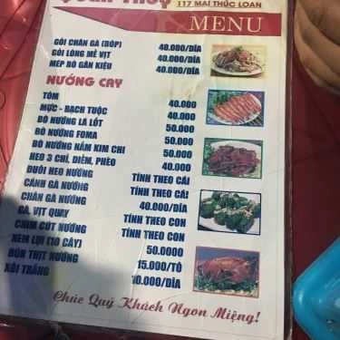 Thực đơn- Quán Ăn Quán Thủy - Các Món Nướng