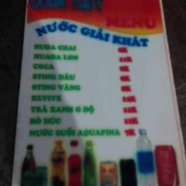 Thực đơn- Quán Ăn Quán Thủy - Các Món Nướng