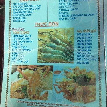 Thực đơn- Quán Ăn Quán Tre - Lẩu Tôm Càng
