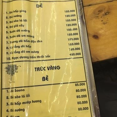 Thực đơn- Quán Ăn Quán Trúc Xanh