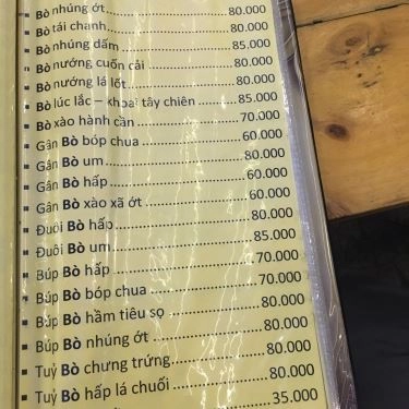 Thực đơn- Quán Ăn Quán Trúc Xanh