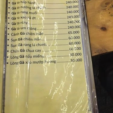 Thực đơn- Quán Ăn Quán Trúc Xanh