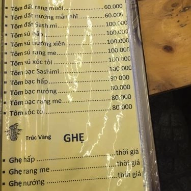 Thực đơn- Quán Ăn Quán Trúc Xanh