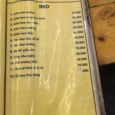 Thực đơn- Quán Ăn Quán Trúc Xanh
