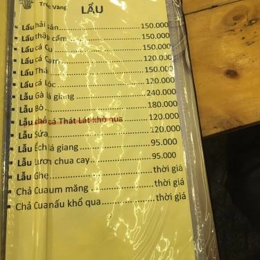 Thực đơn- Quán Ăn Quán Trúc Xanh