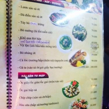 Thực đơn- Quán Ăn Tư Mập - Hải Sản Tươi Sống
