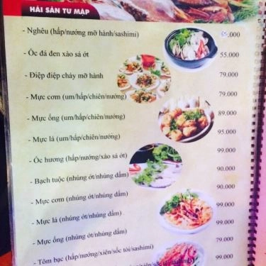 Thực đơn- Quán Ăn Tư Mập - Hải Sản Tươi Sống