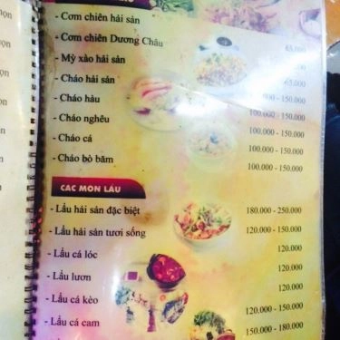 Thực đơn- Quán Ăn Tư Mập - Hải Sản Tươi Sống