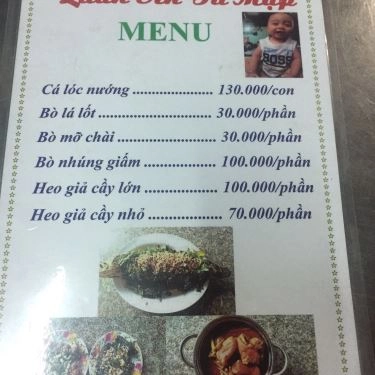 Thực đơn- Quán Ăn Quán Tư Mập - Cá Lóc Nướng