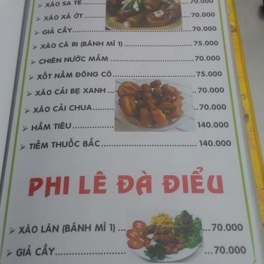 Thực đơn- Quán Ăn Quán Tuấn Râu - Đặc Sản Bò & Dê