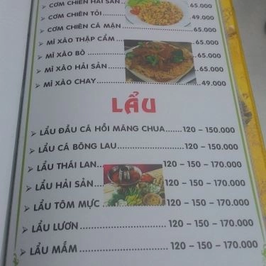 Thực đơn- Quán Ăn Quán Tuấn Râu - Đặc Sản Bò & Dê