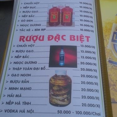 Thực đơn- Quán Ăn Quán Tuấn Râu - Đặc Sản Bò & Dê
