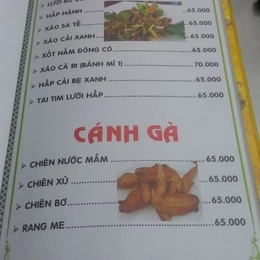 Thực đơn- Quán Ăn Quán Tuấn Râu - Đặc Sản Bò & Dê