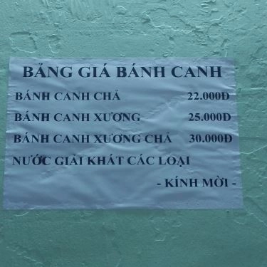 Thực đơn- Quán Ăn Tuyết Sang - Bánh Canh Xương Chả