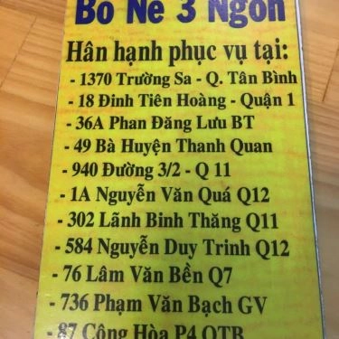 Thực đơn- Quán Ăn Quán Vân - Bò Né & Cơm Chiên