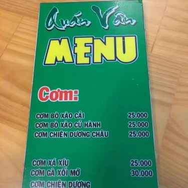 Thực đơn- Quán Ăn Quán Vân - Bò Né & Cơm Chiên
