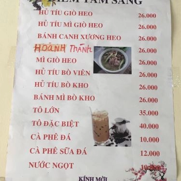 Thực đơn- Quán Ăn Vinh Ký - Hủ Tiếu & Bò Kho