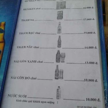 Thực đơn- Quán Ăn Quannuong.Vn