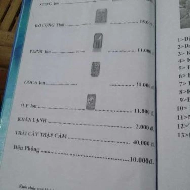 Thực đơn- Quán Ăn Quannuong.Vn