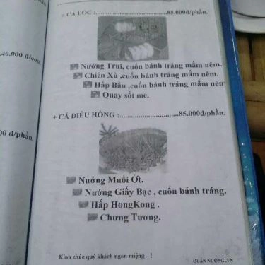 Thực đơn- Quán Ăn Quannuong.Vn