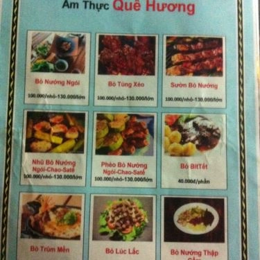 Thực đơn- Quán Ăn Quê Hương Quán - Đường Số 10