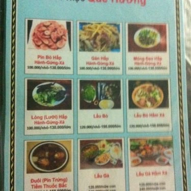 Thực đơn- Quán Ăn Quê Hương Quán - Đường Số 10