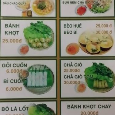 Thực đơn- Nhà Hàng Quê's - Ẩm Thực Việt