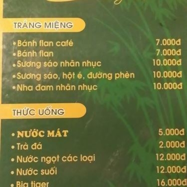 Thực đơn- Nhà Hàng Quê's - Ẩm Thực Việt