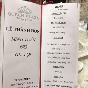 Thực đơn- Nhà Hàng Queen Plaza - Trần Hưng Đạo