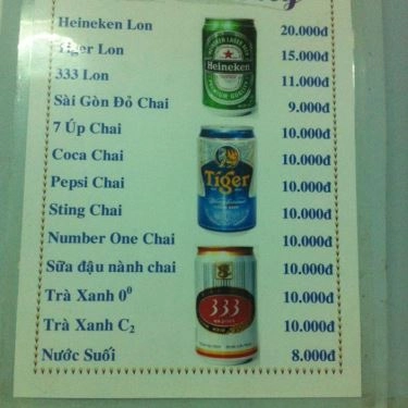 Thực đơn- Quán Ăn Quốc Anh Ký - Quán Cơm