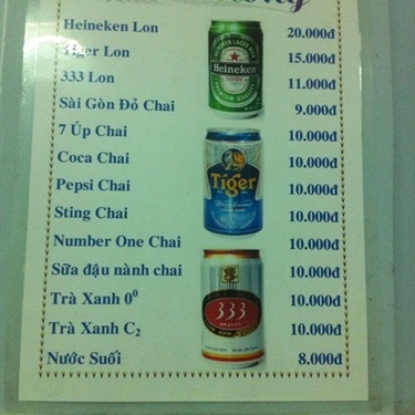 Thực đơn- Quán Ăn Quốc Anh Ký - Quán Cơm