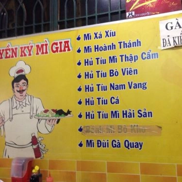 Thực đơn- Quán Ăn Quyền Ký Mì Gia - Nguyễn Thái Học