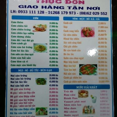 Thực đơn- Quỳnh Hoa - Quán Ăn Gia Đình