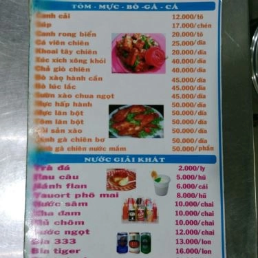 Thực đơn- Quỳnh Hoa - Quán Ăn Gia Đình
