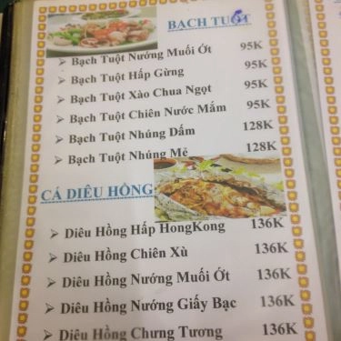 Thực đơn- Quán Ăn Quỳnh Quán - Hải Sản Tươi Sống