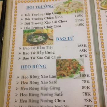 Thực đơn- Quán Ăn Quỳnh Quán - Hải Sản Tươi Sống