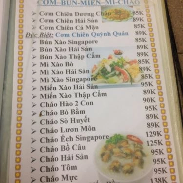 Thực đơn- Quán Ăn Quỳnh Quán - Hải Sản Tươi Sống