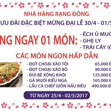 Thực đơn- Nhà Hàng Rạng Đông