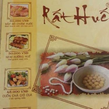 Thực đơn- Rất Huế - Nhà Hàng Cafe - Lê Thánh Tôn