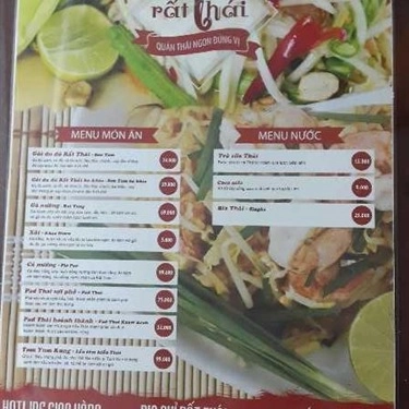 Thực đơn- Quán Ăn Rất Thái - Quán Thái