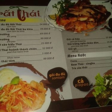 Thực đơn- Quán Ăn Rất Thái - Quán Thái