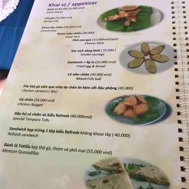 Thực đơn- Quán Ăn Pizza & Trà Sữa Refresh