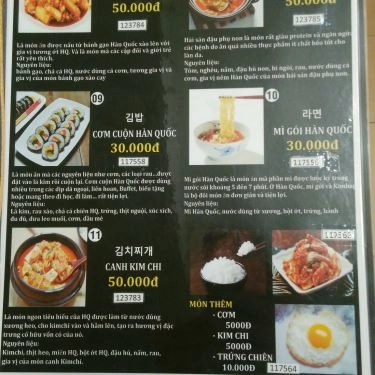 Thực đơn- Quán Ăn Rice Club Gò Vấp