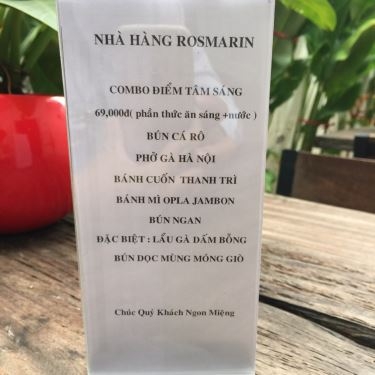 Thực đơn- Nhà Hàng Rosmarin - Ẩm Thực Đức - Nguyễn Đình Chiểu