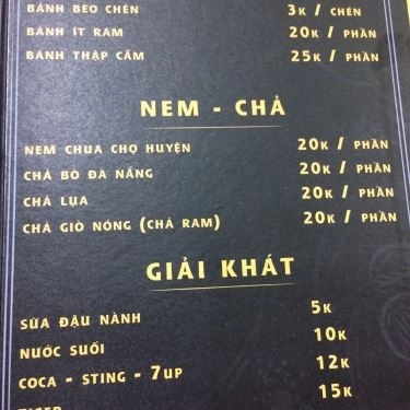 Thực đơn- Quán Ăn Ru Chef - Nem Nướng Ninh Hòa