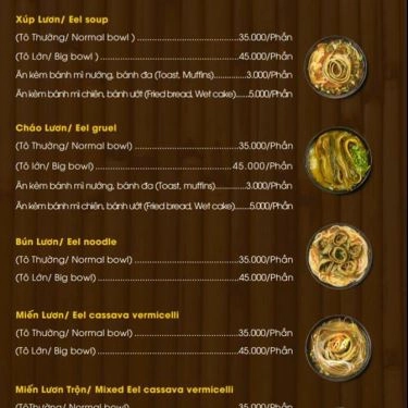 Thực đơn- Quán Ăn Ruộng Quán - Lươn Đồng Xứ Nghệ