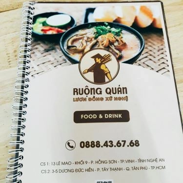 Thực đơn- Quán Ăn Ruộng Quán - Lươn Đồng Xứ Nghệ