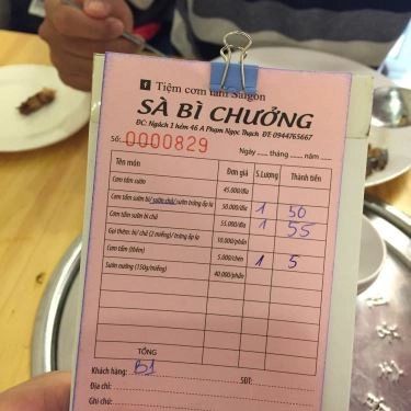 Thực đơn- Quán Ăn Sà Bì Chưởng - Cơm Tấm Sài Gòn