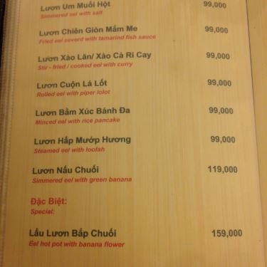 Thực đơn- Quán Ăn Sài Gòn New - Hoàng Việt